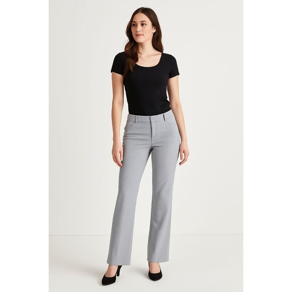 Express Editor Barely Boot Low Rise Stretch Pants Womens Size 8R Gray Blend - Picture 1 of 16